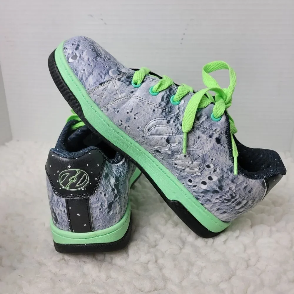 HEELYS Split Glow Wheely Skate Shoes Size 6 Glow In Dark Moon Stars
